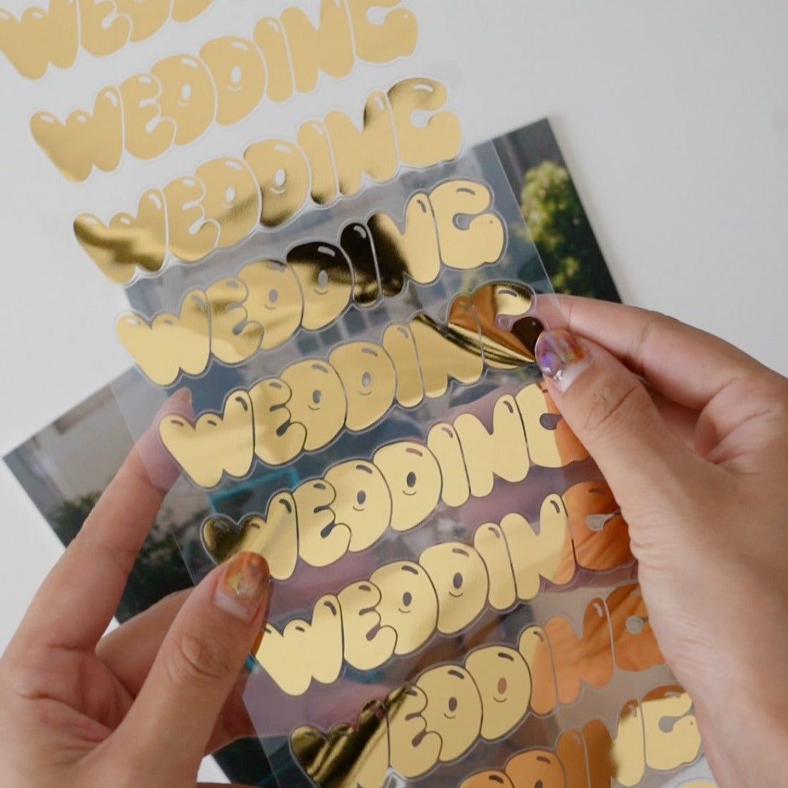 WEDDING 箔シール 1シート(10枚入り)