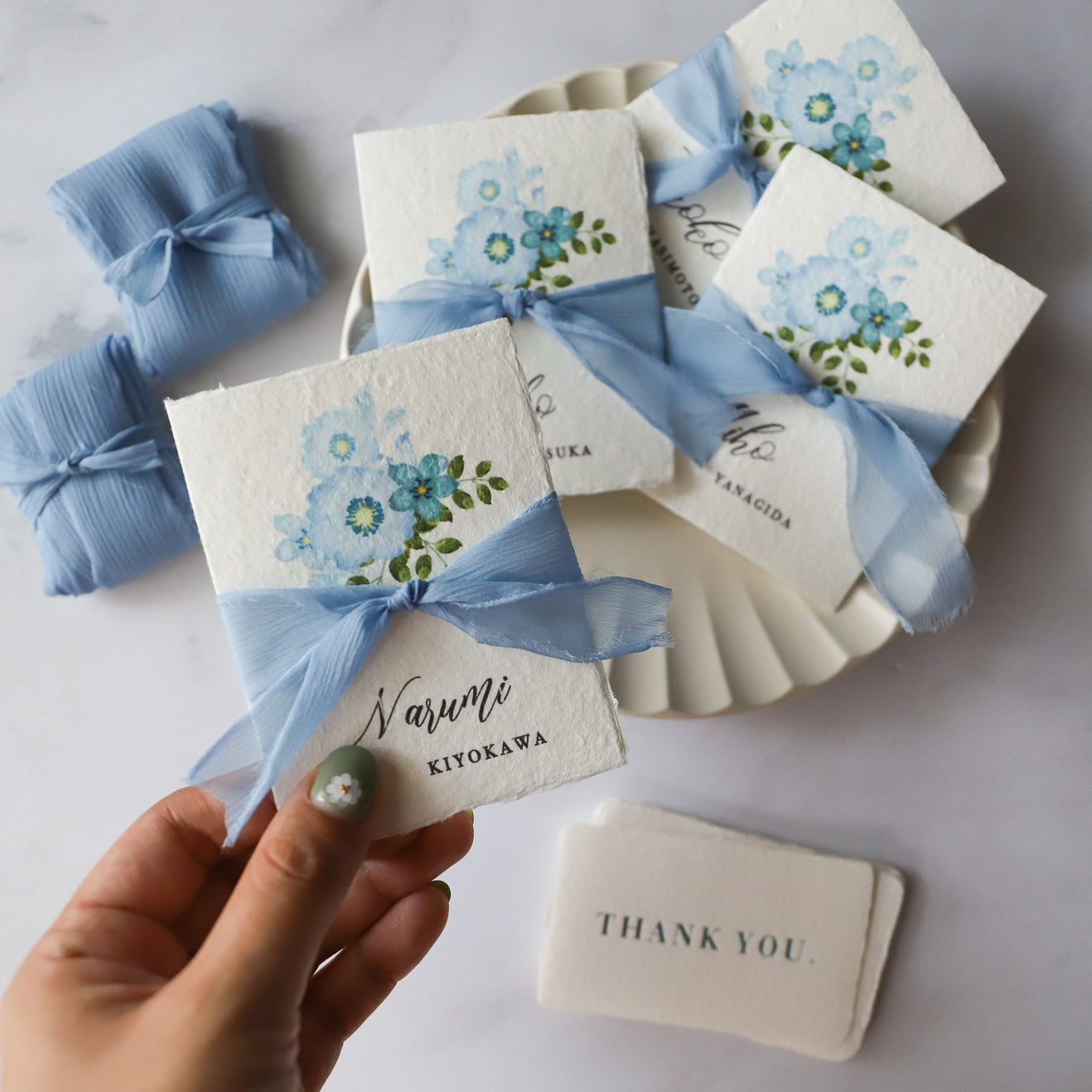 Crinkle Silk Ribbon | Sax Blue