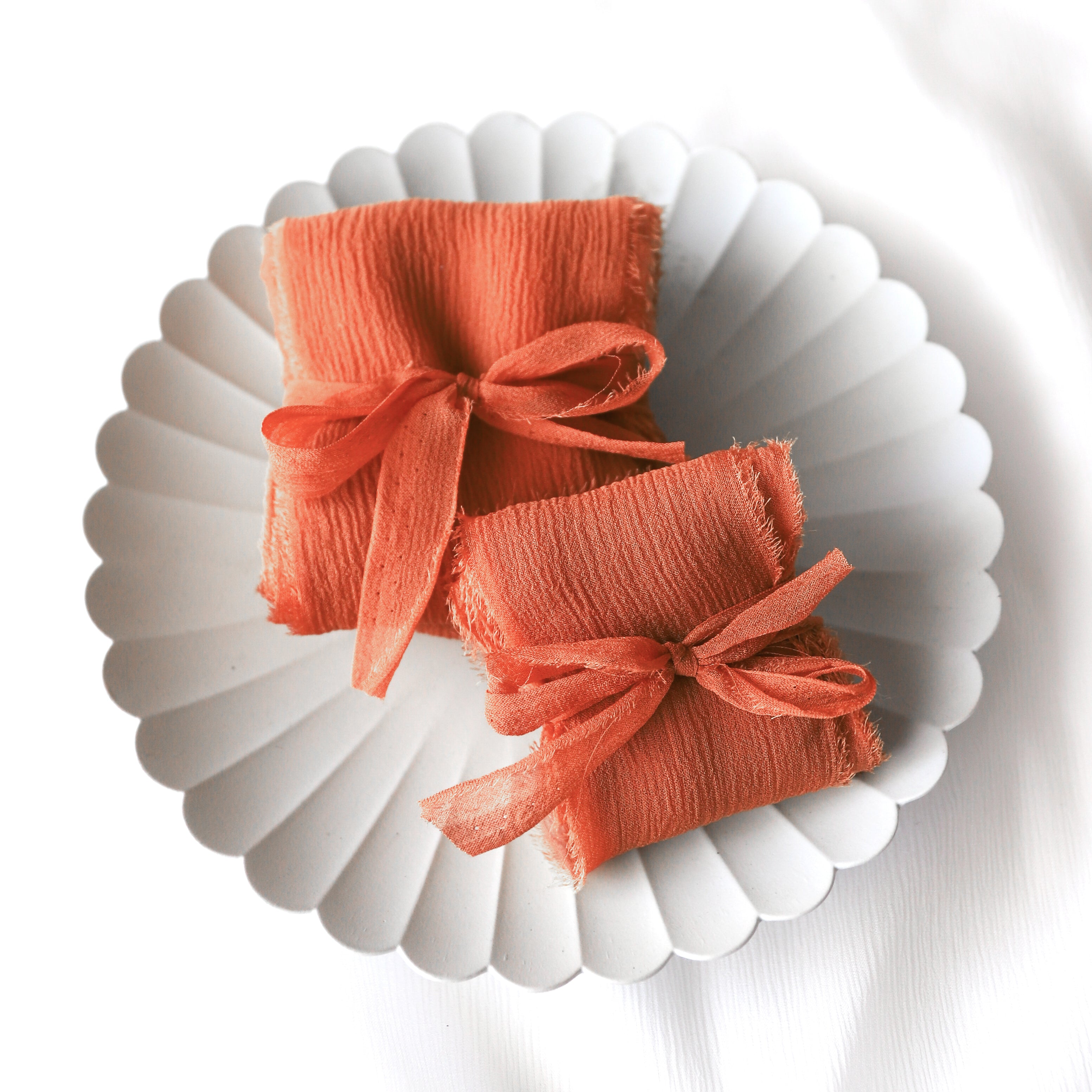 Crinkle Silk Ribbon / Terracotta