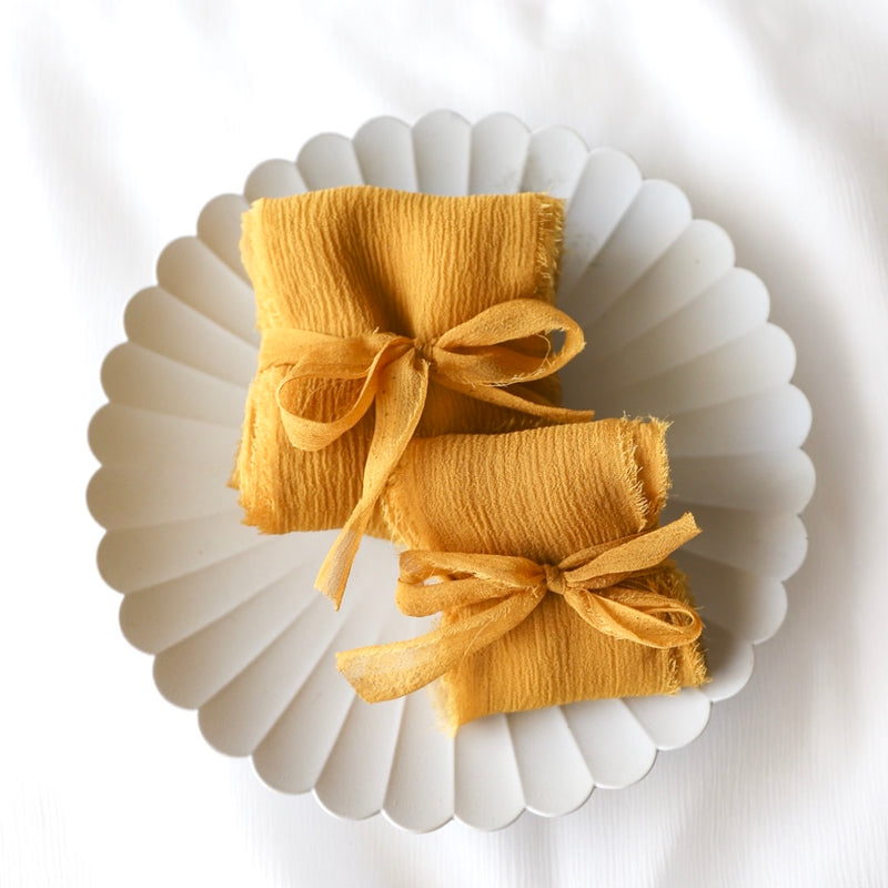 Crinkle Silk Ribbon | Mustard